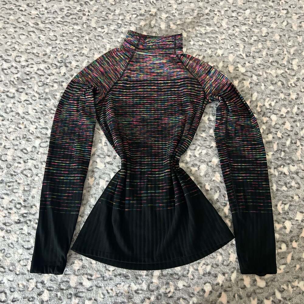Nike Pro Hyperwarm Multi Colored Black Space Dye Long Sleeve Mock Neck Training